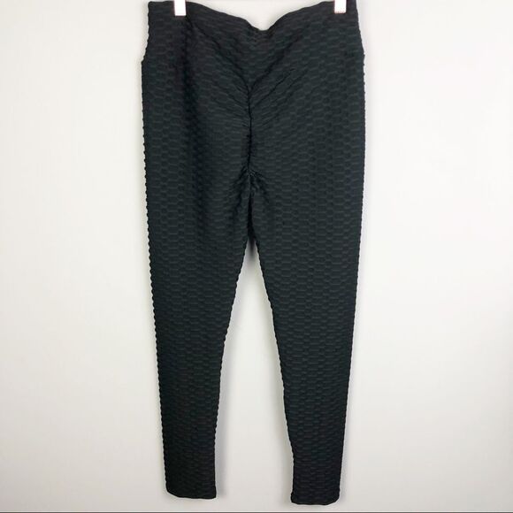 TIK TOK Booty Scrunch Textured Black Leggings Women’s XXL - Picture 6 of 7